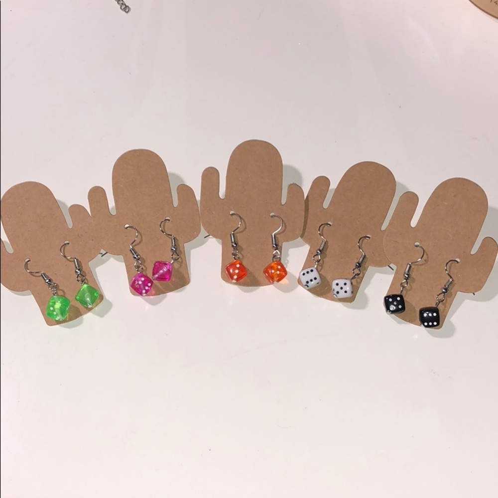 Cute Dice Dangle Earrings